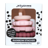 Jellystone Rainbow Stacker & Teether Toy - Dusty Pink
