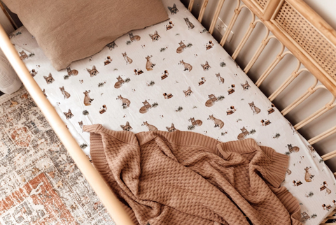 Snuggle Hunny Cotton Fitted Cot Sheet in Fox