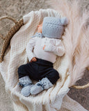 Snuggle Hunny Merino Wool Baby Bonnet and Booties in Baby Blue