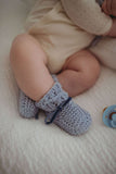 Snuggle Hunny Merino Wool Baby Bonnet and Booties in Baby Blue