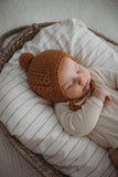 Snuggle Hunny Merino Wool Baby Bonnet  and Booties in Bronze