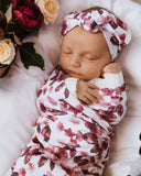 Snuggle Hunny Fleur Jersey Wrap with Matching Topknot