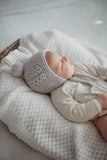 Snuggle Hunny Merino Wool Baby Bonnet and Booties in Light Grey