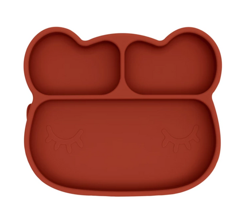 We Might be Tiny Divided Stickie Suction Plate in Rust Brown (Bear Design)
