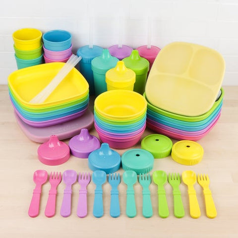 Re-Play Recycled Plastic Children's Tableware Collection in Sorbet