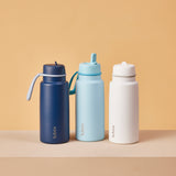 B.box 1L Insulated Flip Top Drink Bottle - White Out