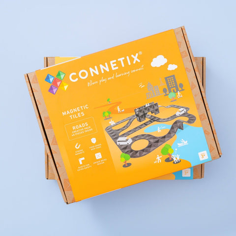 Connetix Magnetic Tiles - Roads Creative Pack - (48 Pieces)