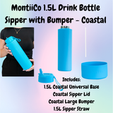 MontiiCo 1.5L Drink Bottle Sipper with Bumper - Coastal