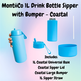 MontiiCo 1L Drink Bottle Sipper with Bumper - Coastal