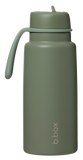 B.box 1L Insulated Flip Top Drink Bottle - Olive