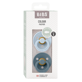 BIBS Colour Dummy Size 1 - Baby Blue & Petrol (Latex - Symmetrical)