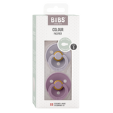 BIBS Colour Dummy Size 1 - Fossil Grey & Mauve (Latex - Symmetrical)