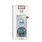 BIBS Colour Dummy Size 2 - Baby Blue & Petrol (Latex - Symmetrical)