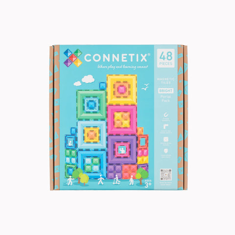 Connetix Magnetic Tiles - Bright Portal Pack (48 Pieces)