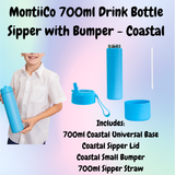 MontiiCo 700ml Drink Bottle Sipper with Bumper - Coastal