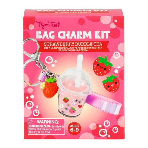 Tiger Tribe Bag Charm Kit - Strawberry Bubble Tea