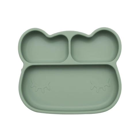 We Might be Tiny Divided Stickie Bear Suction Plate - Sage