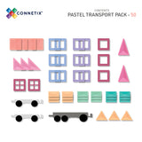 Connetix Magnetic Tiles - 50 Piece Transport Pack (Pastel)