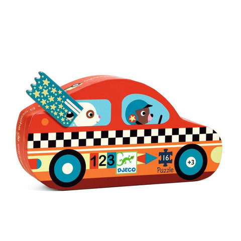Djeco The Racing Car Puzzle - Silhouette Collection (16pc)