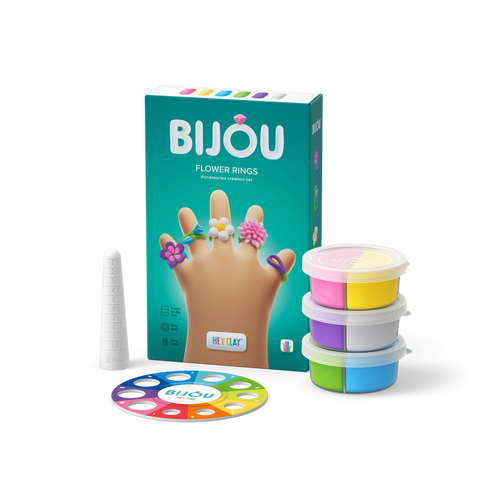 Hey Clay Bijou Flower Rings Set (3 Cans)