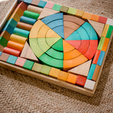 Q Toys Natural Rainbow Jumbo Blocks