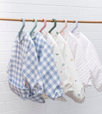 We Might be Tiny Smock Bibs - Blue Gingham