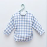 We Might be Tiny Smock Bibs - Blue Gingham