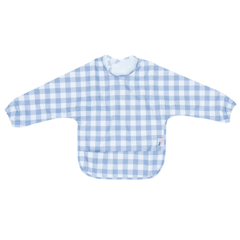 We Might be Tiny Smock Bibs - Blue Gingham