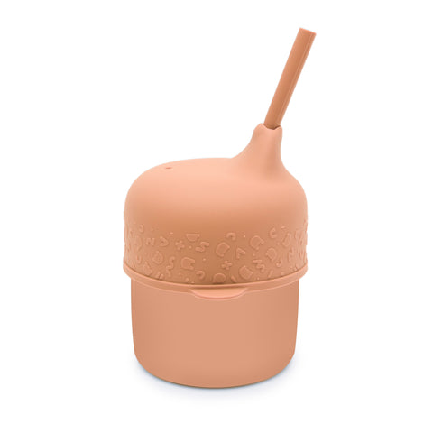 We Might be Tiny Grip Cup & Sippie Lid Set - Dark Peach