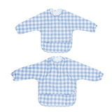 We Might be Tiny Smock Bibs - Blue Gingham