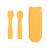 We Might be Tiny Feedie Fork & Spoon Set in Mustard