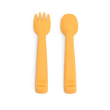 We Might be Tiny Feedie Fork & Spoon Set in Mustard