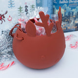 We Might be Tiny Christmas Reindeer Basket - Rust