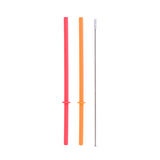 MontiiCo Flexi Stopper Straw Set - Tangerine & Watermelon (Fusion Range)