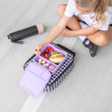 MontiiCo Insulated Lunch Bag - Black Gingham (Original Size)