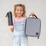 MontiiCo Insulated Lunch Bag - Black Gingham (Original Size)