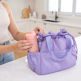 MontiiCo Insulated Tote Lunch Bag - Candy Stripe Cloud