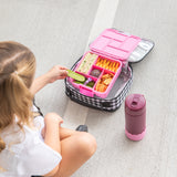 MontiiCo Insulated Lunch Bag - Black Gingham (Medium Size)