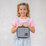 MontiiCo Insulated Lunch Bag - Black Gingham (Mini Size)