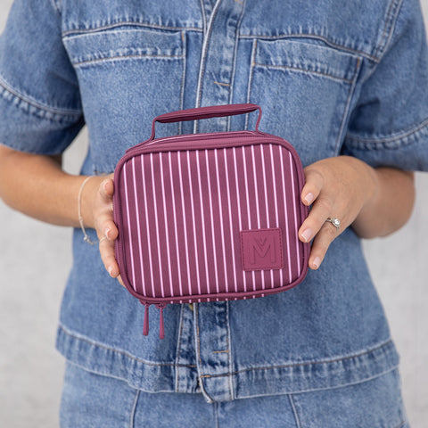 MontiiCo Insulated Lunch Bag - Ruby Stripe (Mini Size)
