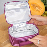 MontiiCo Insulated Lunch Bag - Ruby Stripe (Mini Size)