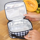 MontiiCo Insulated Lunch Bag - Black Gingham (Mini Size)