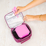 MontiiCo Insulated Lunch Bag - Ruby Stripe (Mini Size)
