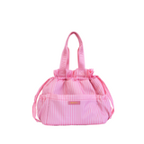 MontiiCo Insulated Tote Lunch Bag - Candy Stripe Camellia