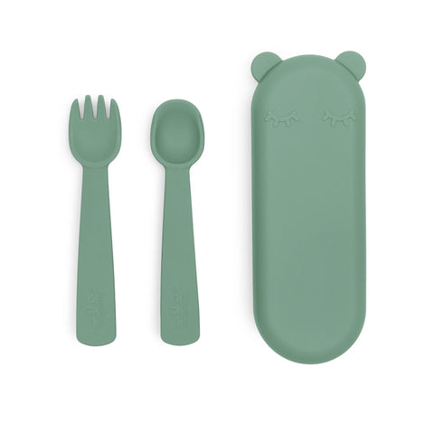 We Might be Tiny Feedie Fork & Spoon Set - Sage