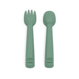 We Might be Tiny Feedie Fork & Spoon Set - Sage