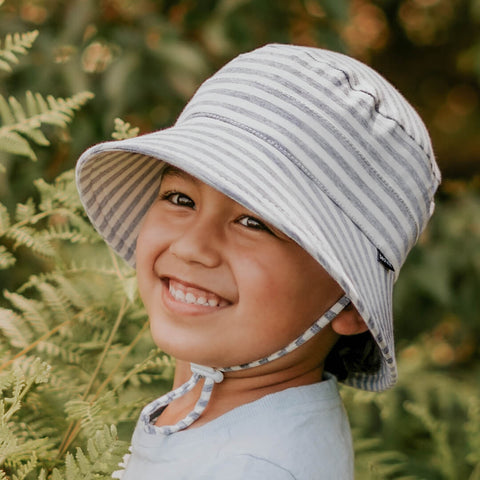 Bedhead Hat Grey Stripe Junior Bucket Hat