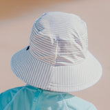 Bedhead Hat Stripe Beach Bucket Hat (White)