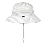 Bedhead Hat Stripe Beach Bucket Hat (White)