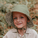 Bedhead Hat Reversible Linen Hat - Fern & Moss